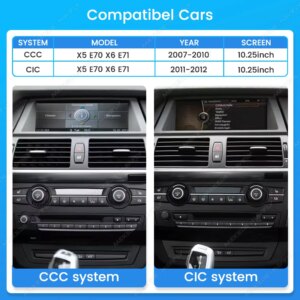 Alternative view of 10,25 Zoll Android14 Autoradio  für BMW X5 E70 X6 E71 E72, Linux-System, GPS, WLAN, kabelloses CarPlay