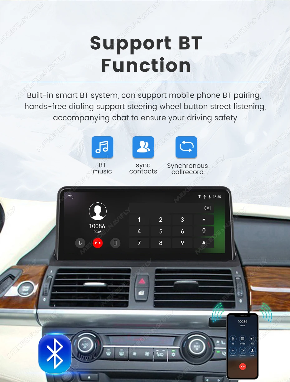 10,25 Zoll 1920*720 Auto-Multimedia-Display, kabelloses CarPlay, Android Auto für BMW X5 E70 X6 E71 E72, Linux-System, GPS, WLAN, Autoradio
