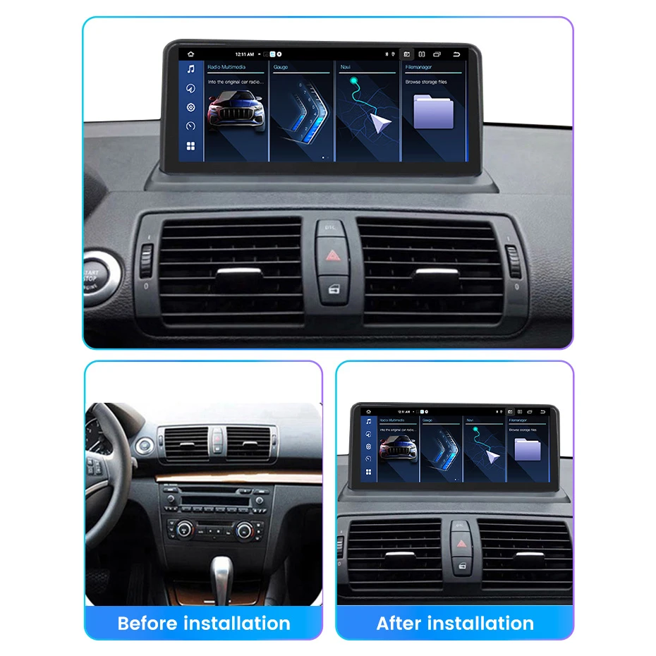 Navifly 8 core android14 drahtloses carplay auto für bmw 1 series e87 e81 e88 e87 2011-2015 4g lte dsp gps multimedia radio player