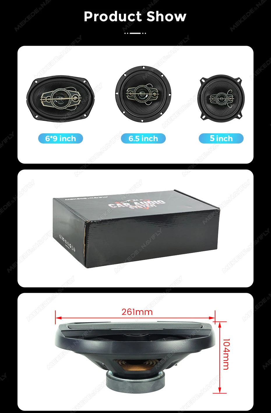 Navifly neue 1/5/6/5/6*9 Zoll Car Audio Koaxial Lautsprecher Subwoofer Universal Auto Sound Hifi Musik Voll bereich Frequenz Stereo herum