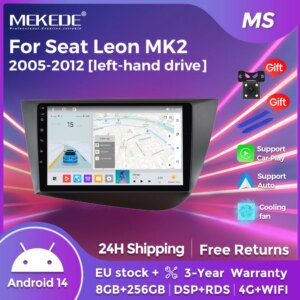 Android 14 Autoradio Für Seat Leon 2 MK2 2005-2012 Multimedia Player Stereo Drahtlose Carplay GPS 4G Kopf Einheit