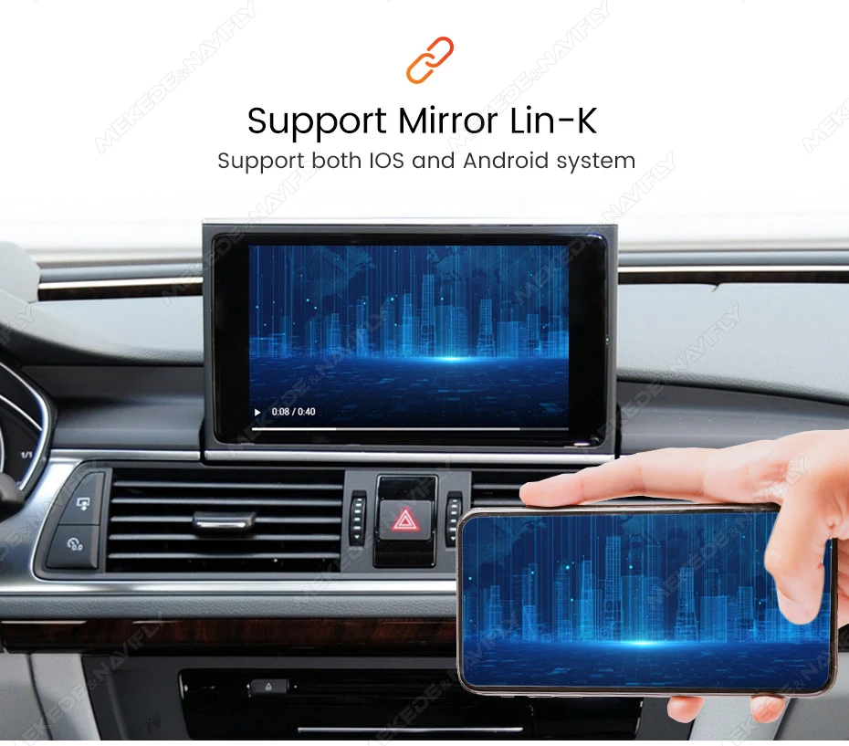 MEKEDE Carplay Decoder Box Für Audi A1 Q3 A4 Q5 A6 Q7 A7 A8 MMI 3G Unterstützt Drahtlose Carplay Android Auto Navigation Spiegel Link