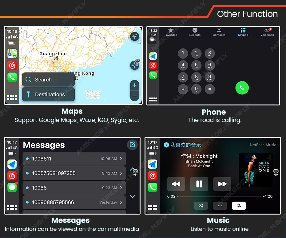 MEKEDE Carplay Decoder Box Für Audi A1 Q3 A4 Q5 A6 Q7 A7 A8 MMI 3G Unterstützt Drahtlose Carplay Android Auto Navigation Spiegel Link