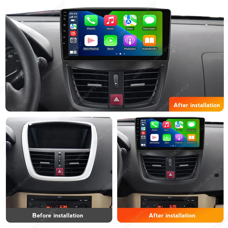 MEKEDE 2Din Auto Radio Für Peugeot 207 207CC 2006-2015 Drahtlose CarPlay Android Auto DSP 4G GPS auto Intelligente System FM Radio