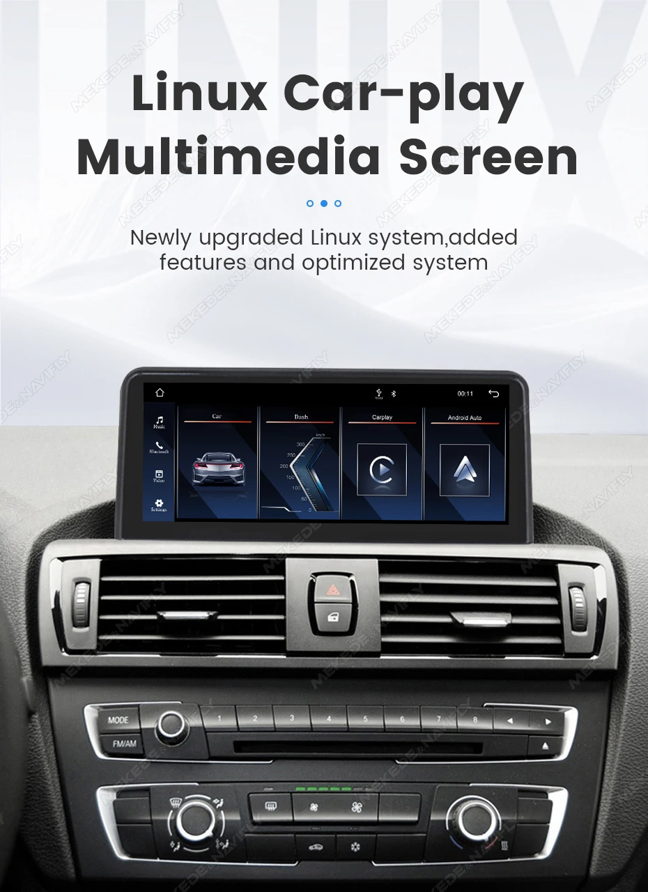 MEKEDE Kabelloses CarPlay Android Auto Autoradio für BMW F20 F30 F21 F22 F31 F32 F33 F34 F36 WIFI BT Mirror Link Multimedia-Player