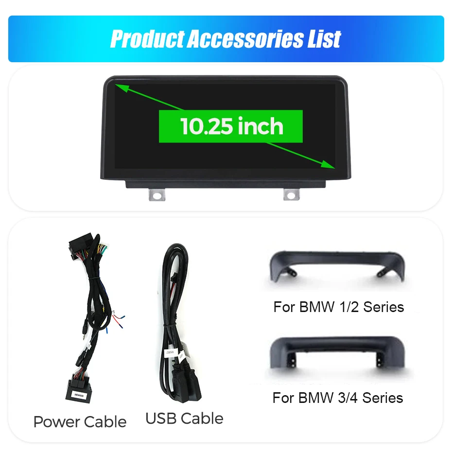 MEKEDE Kabelloses CarPlay Android Auto Autoradio für BMW F20 F30 F21 F22 F31 F32 F33 F34 F36 WIFI BT Mirror Link Multimedia-Player