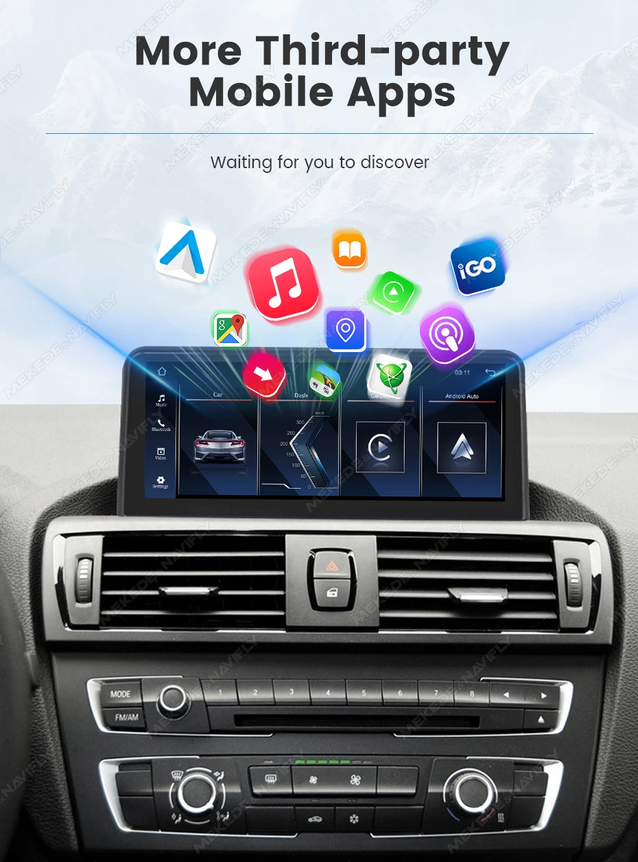 MEKEDE Kabelloses CarPlay Android Auto Autoradio für BMW F20 F30 F21 F22 F31 F32 F33 F34 F36 WIFI BT Mirror Link Multimedia-Player