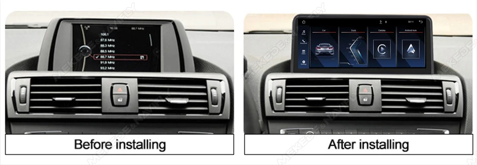 MEKEDE Kabelloses CarPlay Android Auto Autoradio für BMW F20 F30 F21 F22 F31 F32 F33 F34 F36 WIFI BT Mirror Link Multimedia-Player