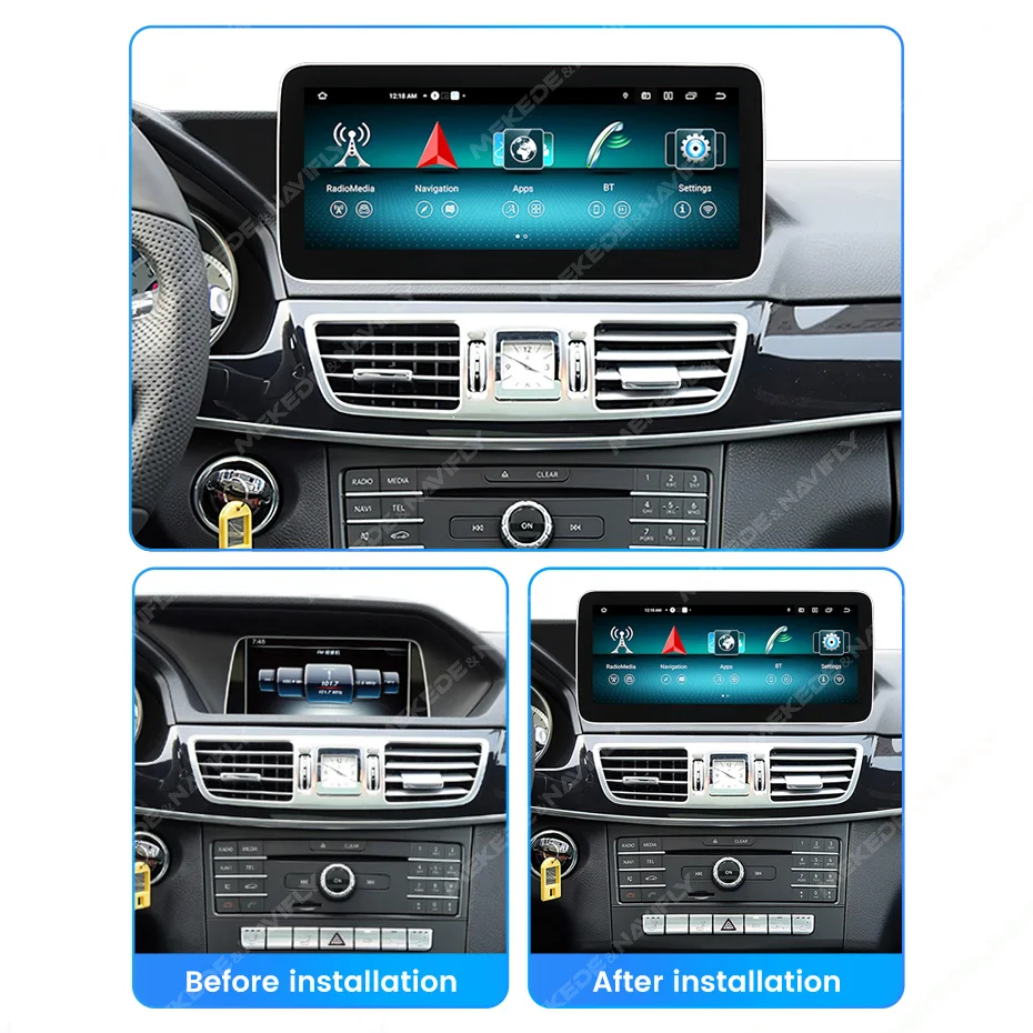 MEKEDE Android 14 CarPlay All-in-One für Mercedes E-Klasse W212 S212 Auto-Multimedia-Player Android Auto Stereo 4G DSP Autoradio