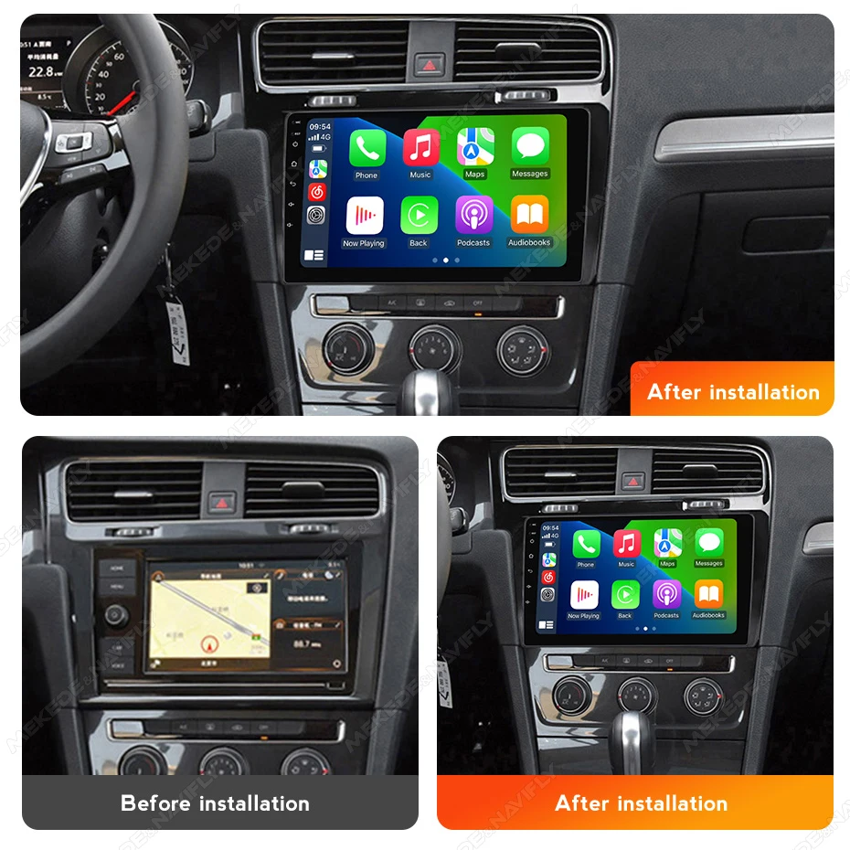 MEKEDE Autoradio Für Volkswagen VW Golf 7 MK7 2012 2013-2020 Drahtlose Carplay Android Auto Multimedia GPS 2Din RDS BT Autoradio