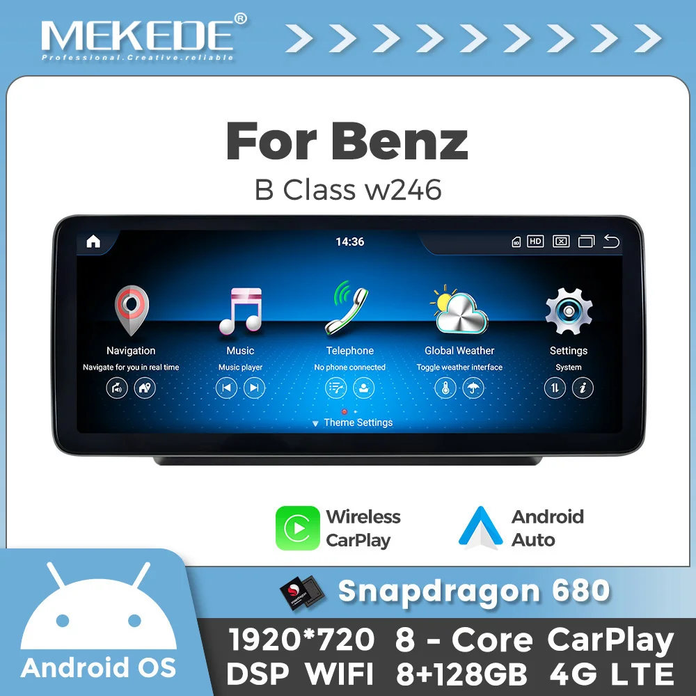 Android14 Autoradio für Mercedes Benz B-Klasse W245 W246 DSP BT 4G GPS Intelligentes System Multimedia CarPlay
