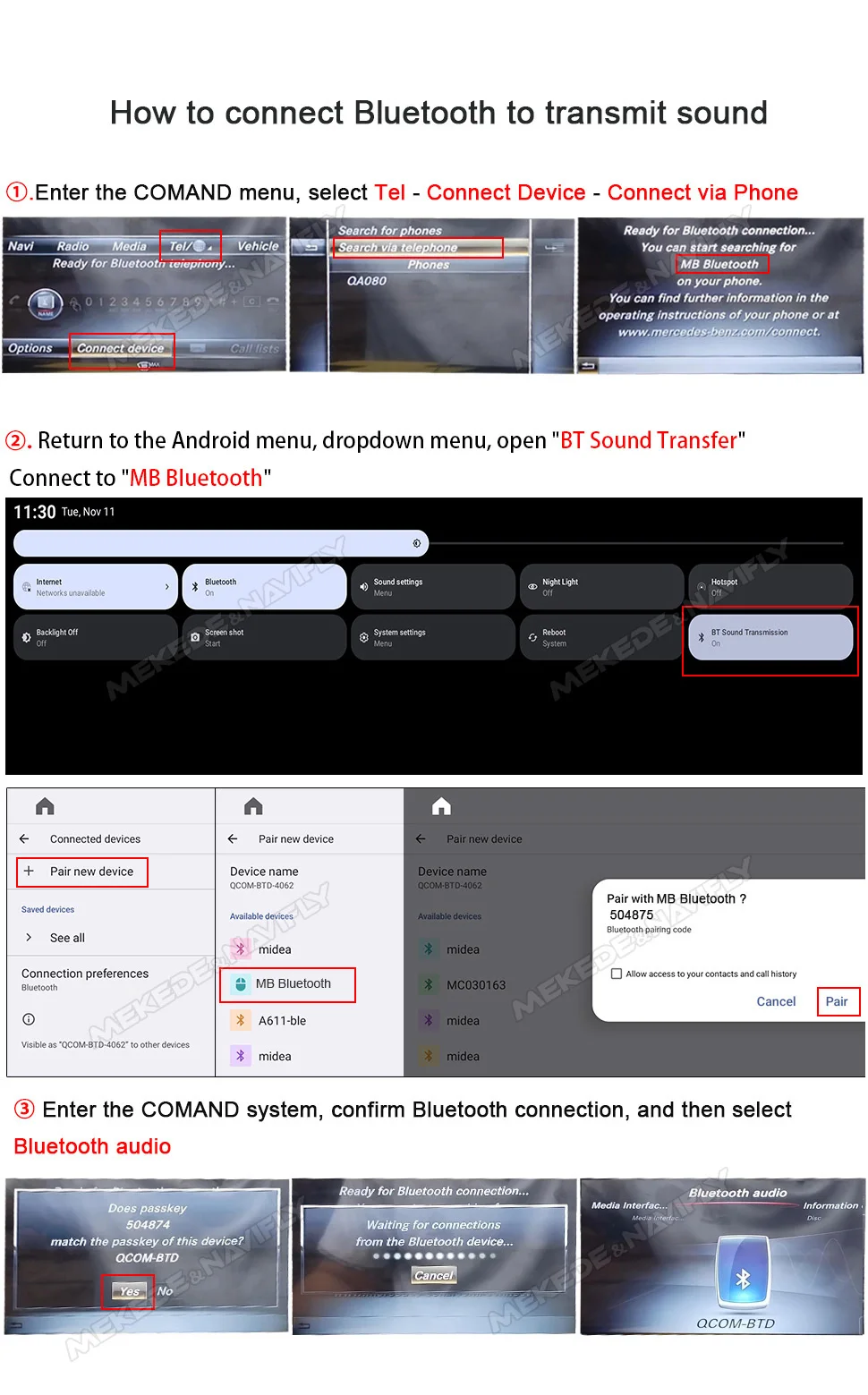 MEKEDE Qualcomm 680 Autoradio mit Wireless CarPlay und Android Auto für Mercedes Benz B-Klasse W245 W246 DSP BT 4G GPS Intelligentes System