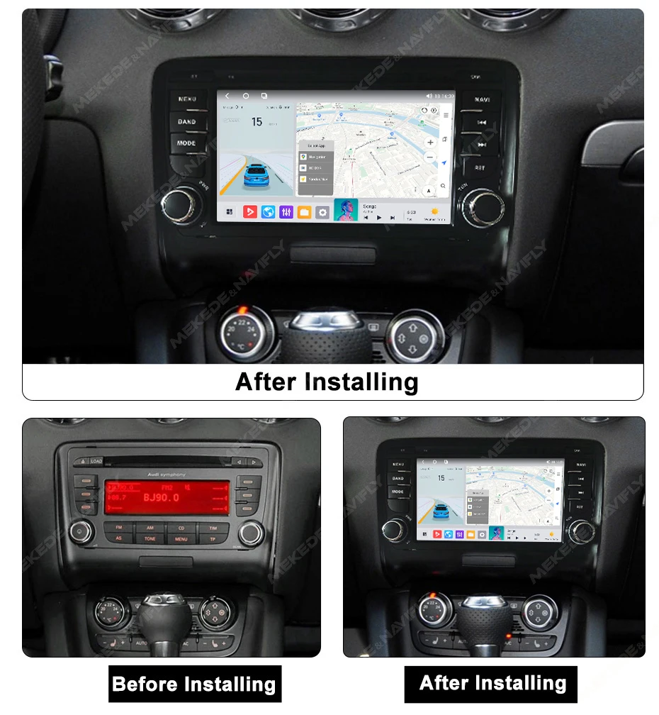 MEKEDE Android 14 8-core 7-zoll-Multimedia-Player Für Audi TT MK2 8J 2006-2016 GPS Navigation Stereo Auto Radio RDS Carplay WIFI