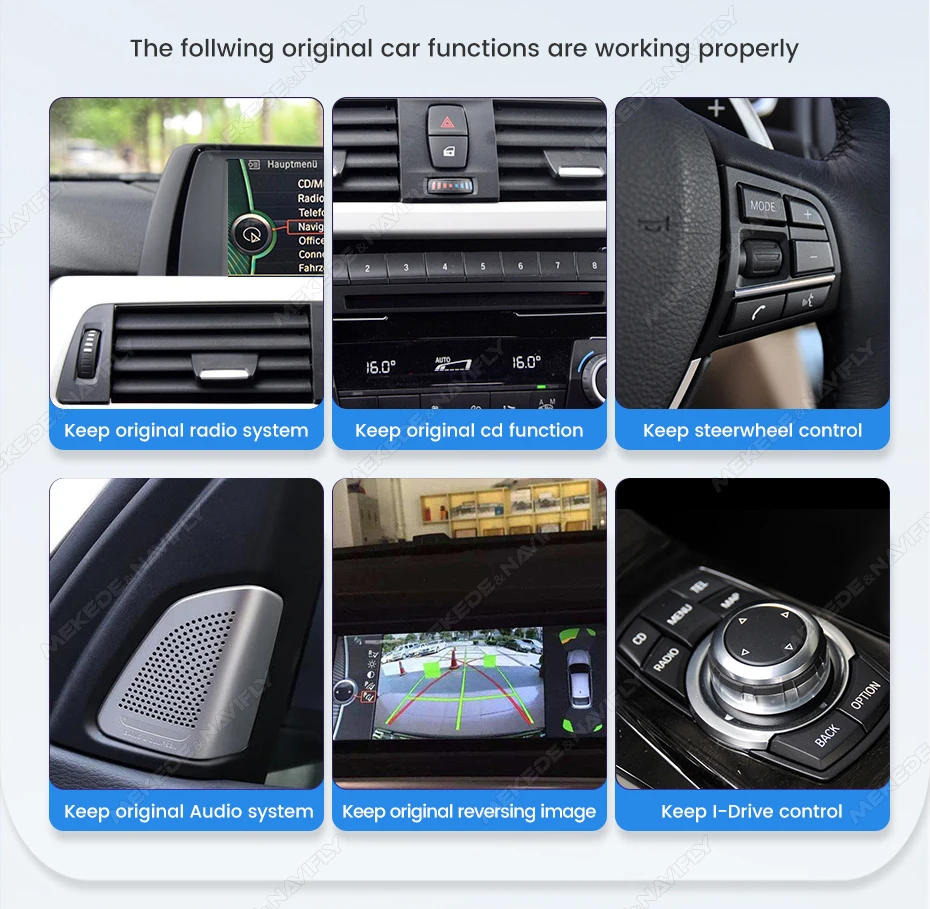 MEKEDE ID6 ID7 ID8 ID9 Auto-Multimedia-Player für BMW 5er Serie E60 E61 E63 E64 Qualcomm 680 Wireless CarPlay Android Auto Dual BT