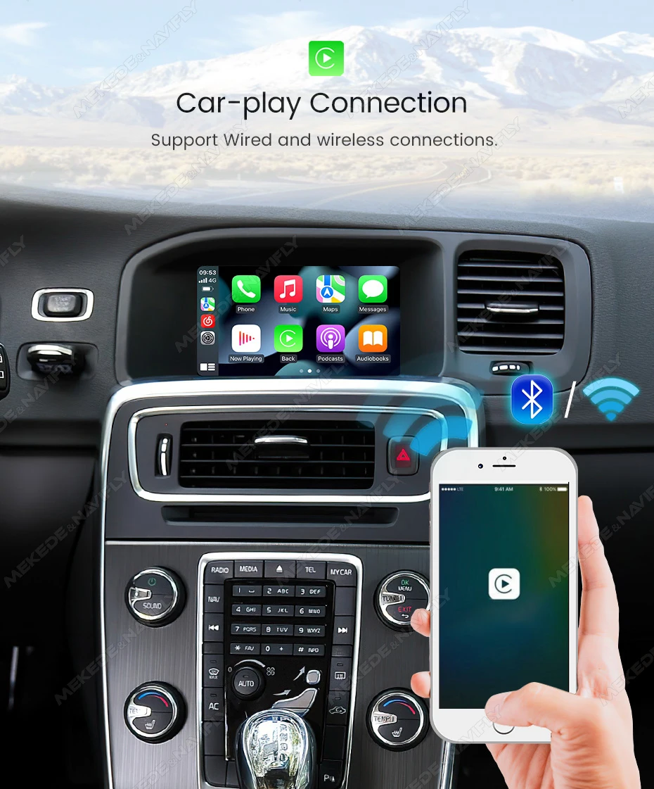 Auto CarPlay Decoder Box Für Volvo S60L XC-60 V60 V40 Unterstützung Drahtlose CarPlay Android Auto Original Rück Kamera Spiegel link Auto CarPlay Decoder Box Für Volvo S60L XC-60 V60 V40 Unterstützung Drahtlose CarPlay Android Auto Original Rück Kamera Spiegel link