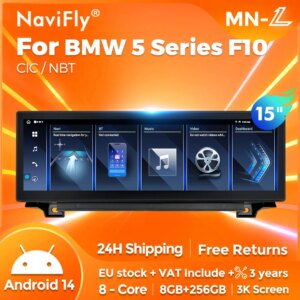15Zoll Android14 Autoradio für BMW 5er F10 F11 520i GPS DSP 4G BT Wireless Carplay Auto Multimedia
