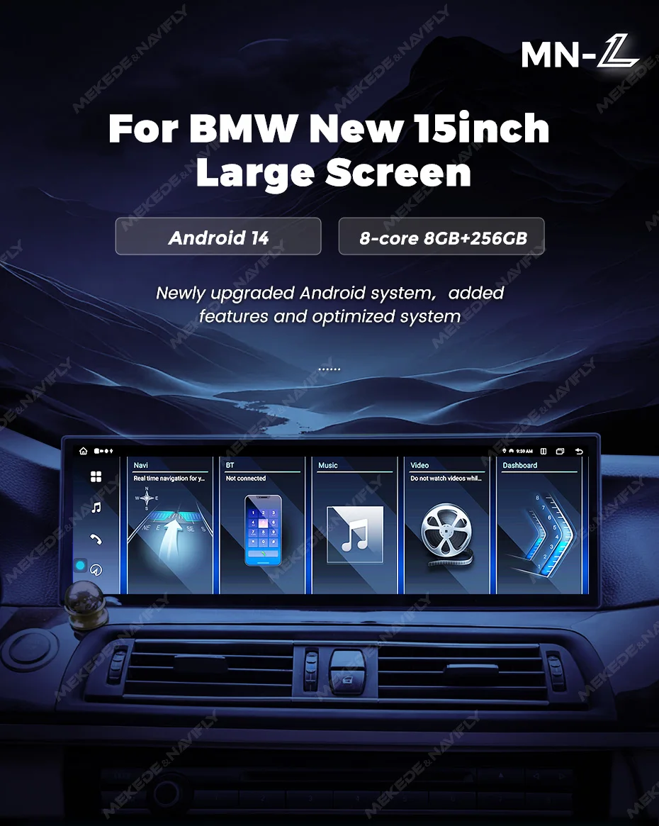 15 Zoll 3k Touchscreen Android 14 Wireless Carplay Auto Autoradio Multimedia-Player für BMW 5er F10 F11 520i GPS DSP 4G BT
