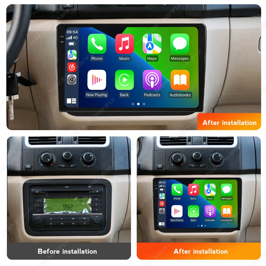 Navifly Android 14 10 zoll 2K QLED Touchscreen 2DIN Für Skoda Fabia 2 2007-2014 Drahtlose Carplay Android AUTO Auto Stereo Radio