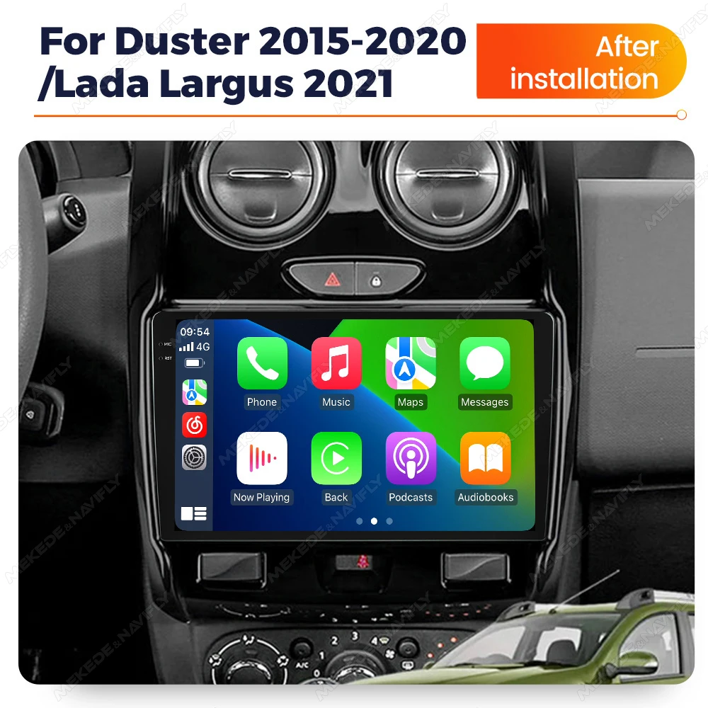 MEKEDE 8-Kern 9-Zoll 2K-Touchscreen Android 14 Autoradio für Renault Duster 2015-2020 Lada Largus 2021 GPS-Navigation 4G