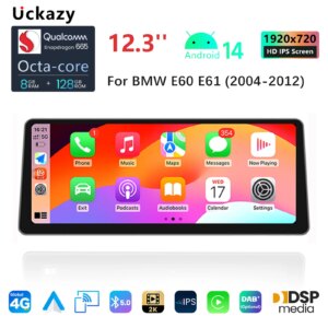 12,3 "Android14 Autoradio für BMW 5 Serie e60 e61 ccc bmw 3er e90 e91 e92 e93 Multimedia  2din Wifi Bildschirm Audio