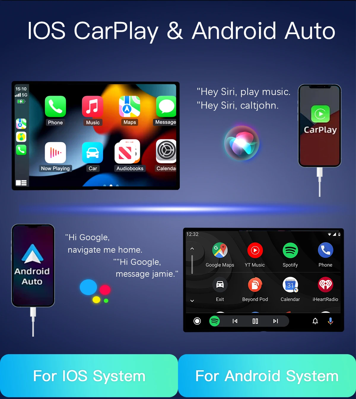 Android14 Drahtlose Carplay Auto Multimedia-Player Für Audi A4 2002-2008 S4 RS4 B6 B7 8H Wifi radio AI Stimme Navigation IPS GPS