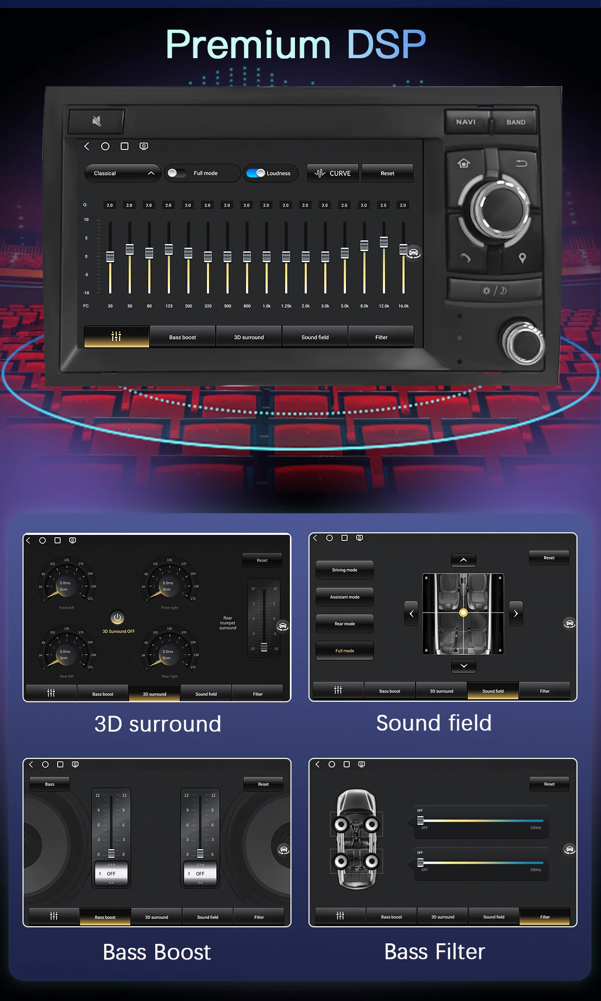 Android14 Drahtlose Carplay Auto Multimedia-Player Für Audi A4 2002-2008 S4 RS4 B6 B7 8H Wifi radio AI Stimme Navigation IPS GPS