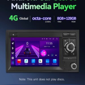 Alternative view of Android14 Für Audi A4 2002-2008 S4 RS4 B6 B7 8H Wifi AI Stimme Navigation IPS GPS Drahtlose Carplay Auto Multimedia-Player