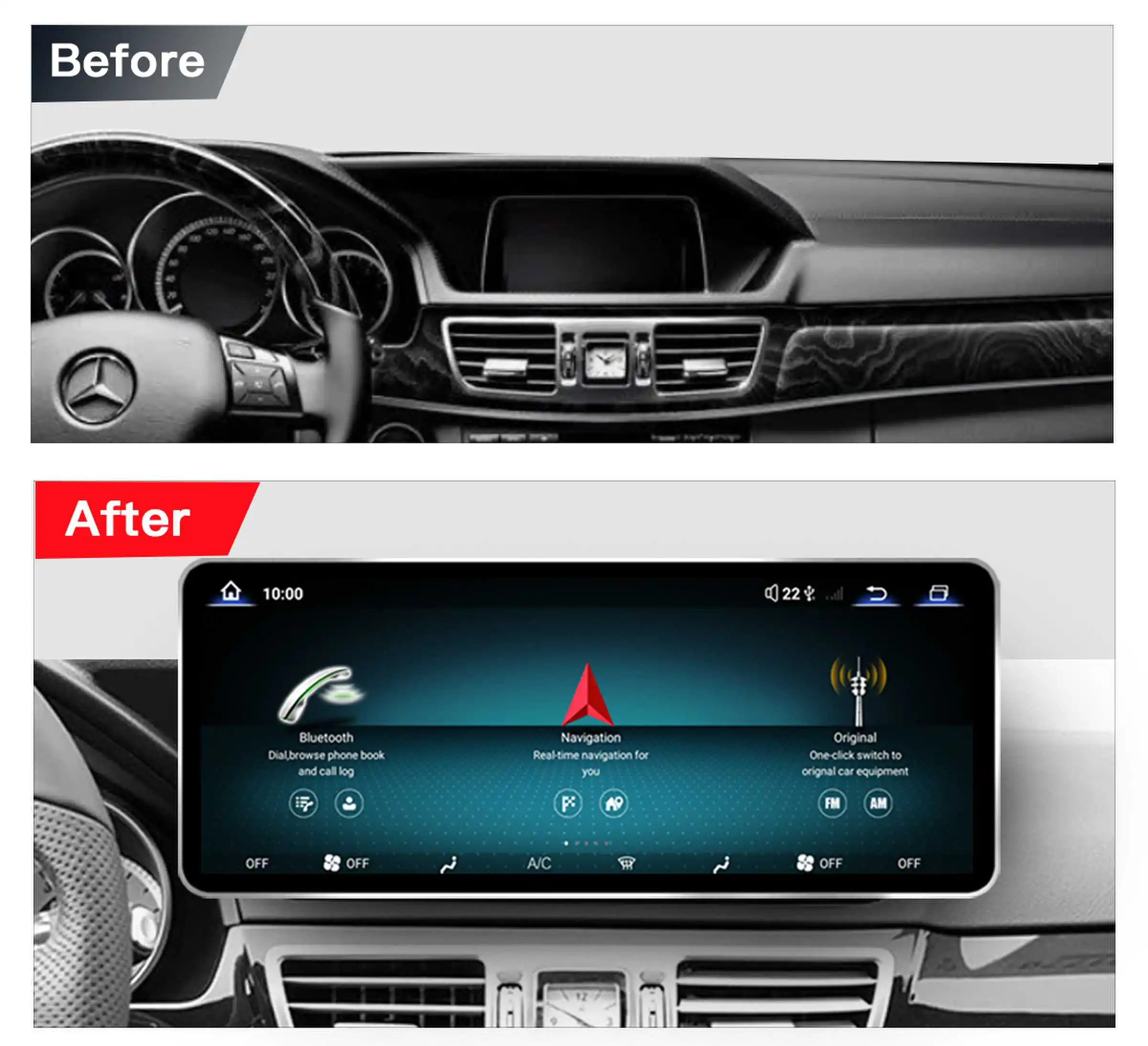 12,8'' 2400*900 Hohe Auflösung Android 14 Snapdragon 665 Auto Multimedia Drahtlose CarPlay Für Mercedes Benz E Klasse W212 2009-2015 auto Radio Player Video DSP Stereo Touchscreen 4G WiFi BT