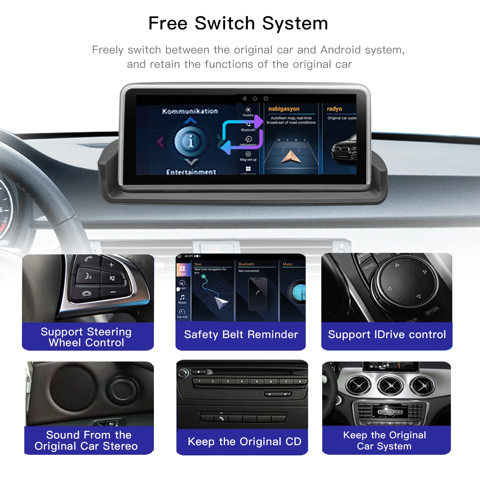 Android14 Autoradio für BMW E90 E91 E92 E93 2012-2015 Bildschirm Multimedia Audio 10.25 ''Snapdragon 2005 Wireless Carplay – Bild 6