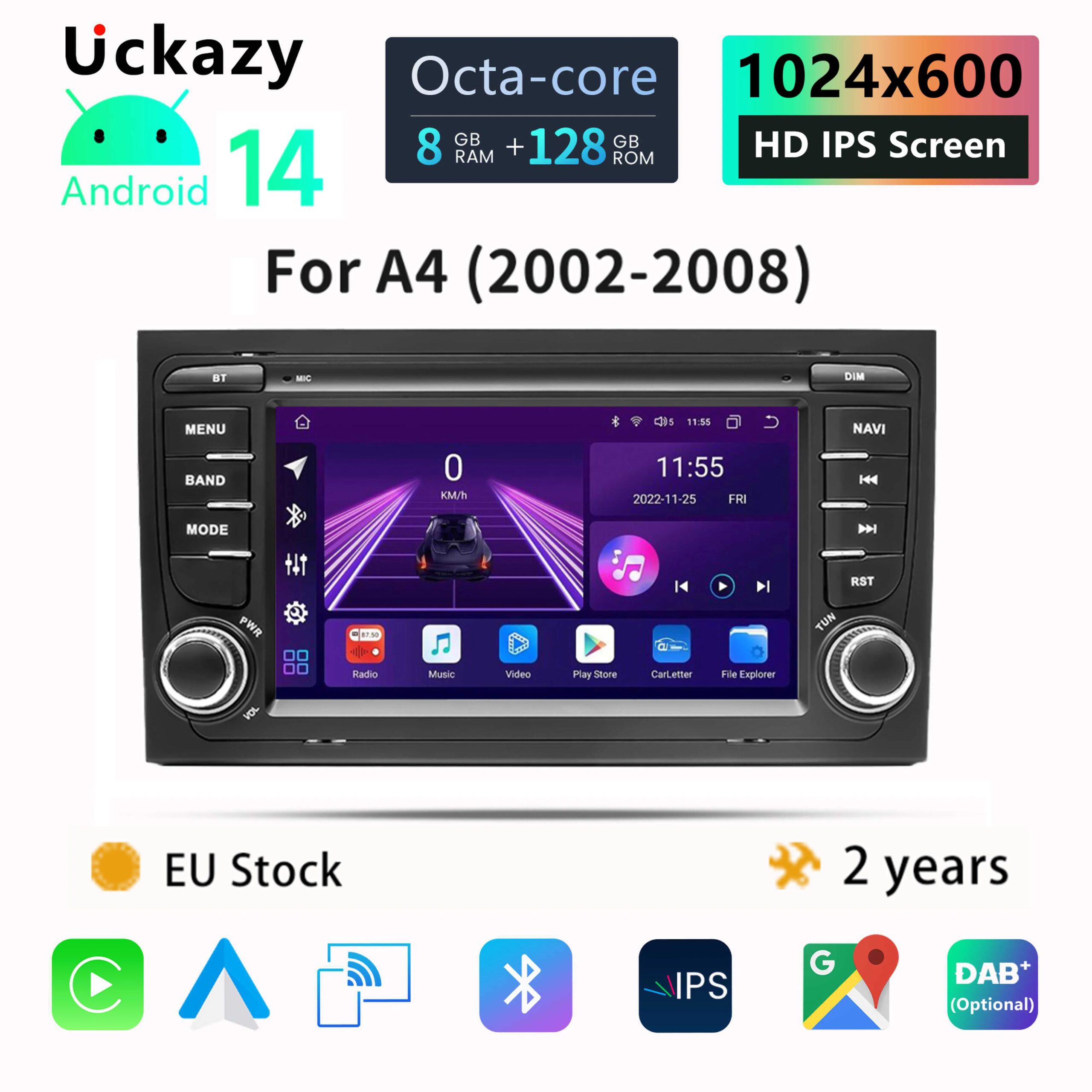 Android14 Autoradio für Audi a4 b6 b7 s4 b7 b6 rs4 Seat Exeo 2012-2015 rs4 b7 2014-2018 Multimedia