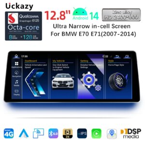 Android 14 Autoradio 12,8 zoll für BMW X5 E70 X6 E71 2007-2019 CCC CIC Drahtlose Carplay 4G DSP