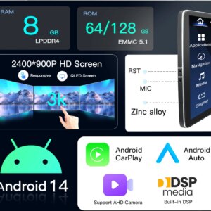 Alternative view of Android 14 Autoradio 12,8 zoll für BMW X5 E70 X6 E71 2007-2019 CCC CIC Drahtlose Carplay 4G DSP