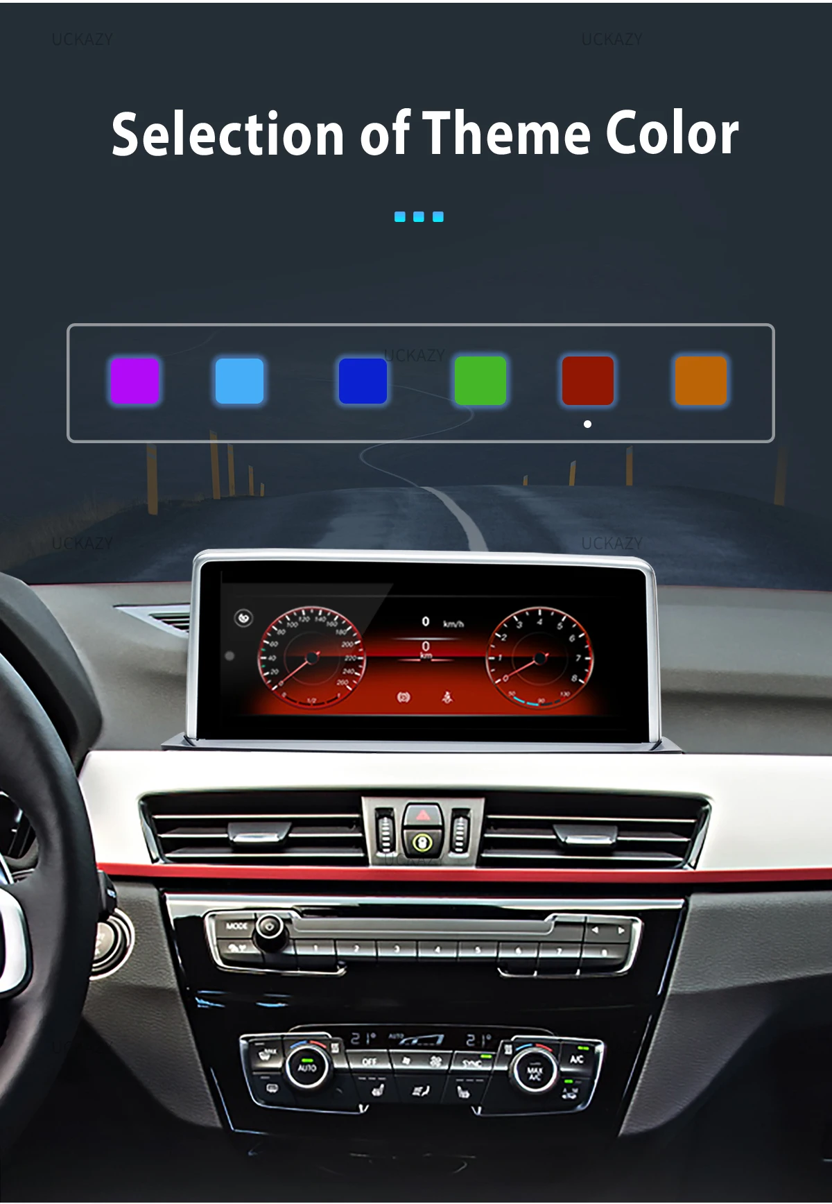 Uckazy Wireless CarPlay Android 14 Auto für BMW NBT EVO X1 F48 2016–2020 mit CarPlay-Funktionen Airplay Mirror Link