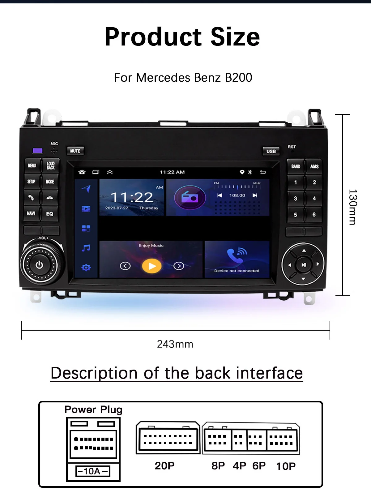 2 Din Android 14 Autoradio Für Mercedes Sprinter Benz B200 Vito W639 Viano B Klasse W169 W245 W209 Multimedia audio StereoCarplay 2 Din Android 14 Autoradio Für Mercedes Sprinter Benz B200 Vito W639 Viano B Klasse W169 W245 W209 Multimedia audio StereoCarplay