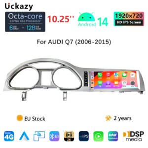 10.25 "Autoradio Android14  für Audi Q7 4L 2012-2016 Multimedia Wireless Carplay Stereo GPS Navigation 4G Audio DSP