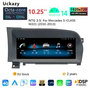 Android 14 Autoradio GPS-Navigation für Mercedes Benz S-Klasse W221 3.0/3,5 Multimedia-Bildschirm Audio Stereo4g