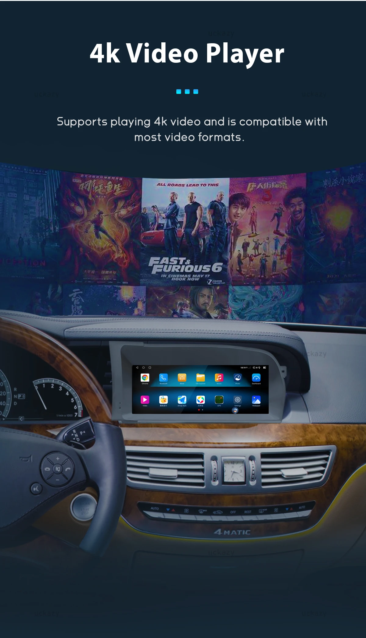 8GB kabelloses Carplay Android 14 Autoradio GPS-Navigation für Mercedes Benz S-Klasse W221 3.0/3,5 Multimedia-Bildschirm Audio Stereo4g