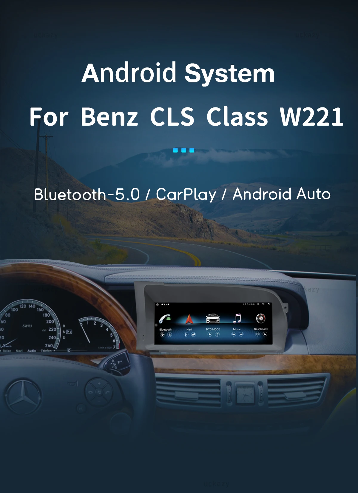 8GB kabelloses Carplay Android 14 Autoradio GPS-Navigation für Mercedes Benz S-Klasse W221 3.0/3,5 Multimedia-Bildschirm Audio Stereo4g