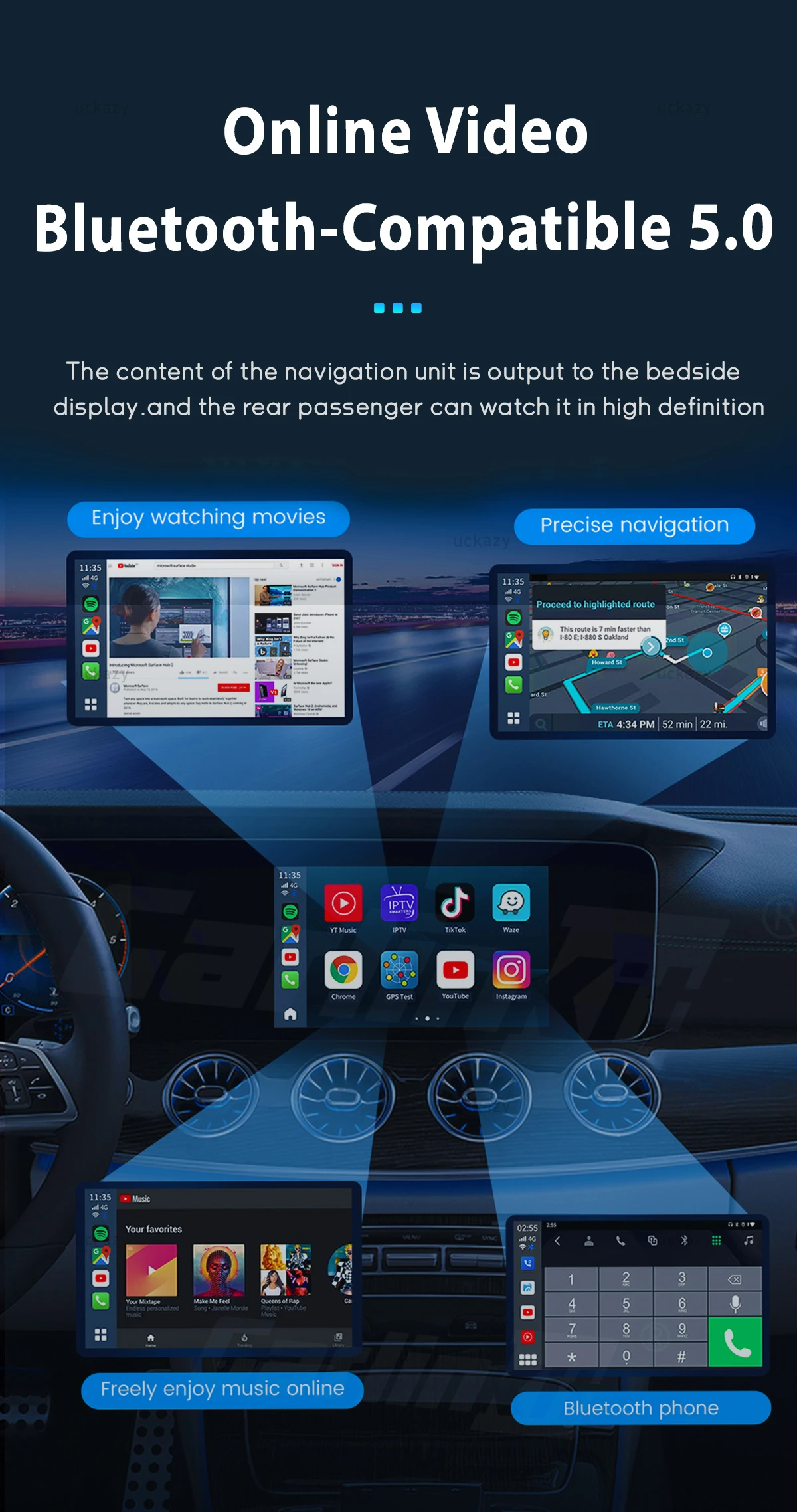 8GB kabelloses Carplay Android 14 Autoradio GPS-Navigation für Mercedes Benz S-Klasse W221 3.0/3,5 Multimedia-Bildschirm Audio Stereo4g