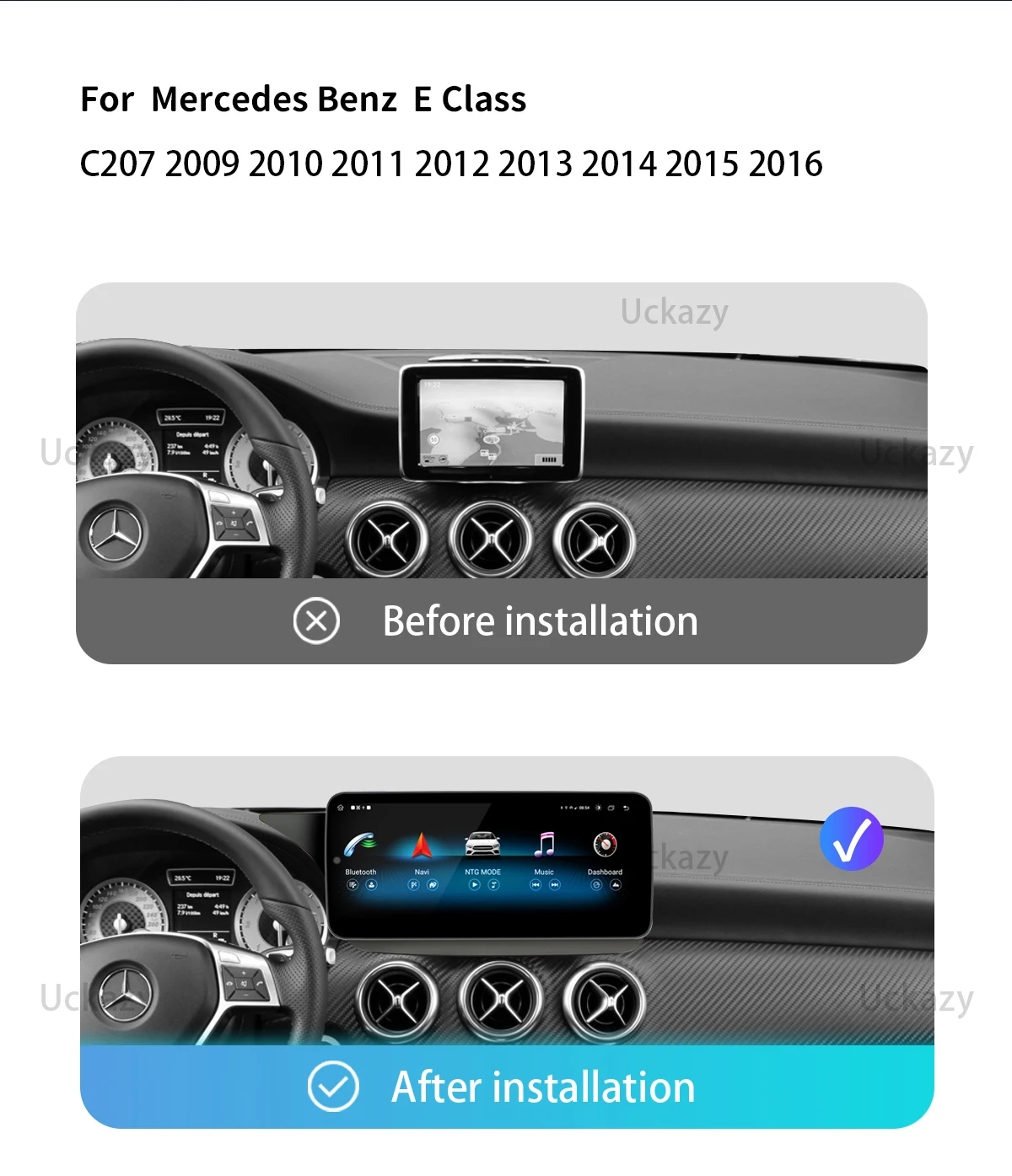 Qualcomm 2009 kabelloses carplay autoradio android 14 für mercedes benz eclass e-klasse c207 w207 a207 2012-2015 multimedia bildschirm