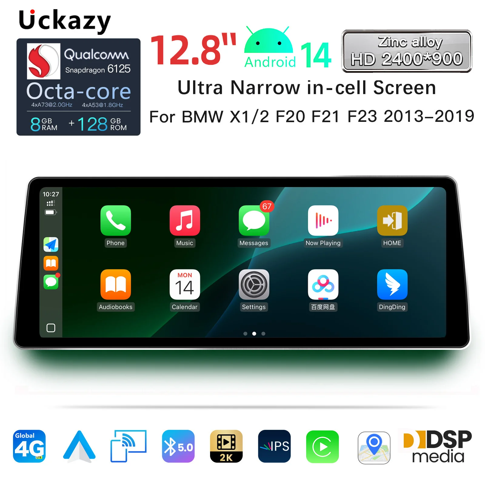 Android 14 Autoradio für BMW 3/4 Serie F20 F21 F22 F30 F31 F32 F33 F34 F36 GPS Auto Multimedia Player Snapdragon 665 Wireless Carplay
