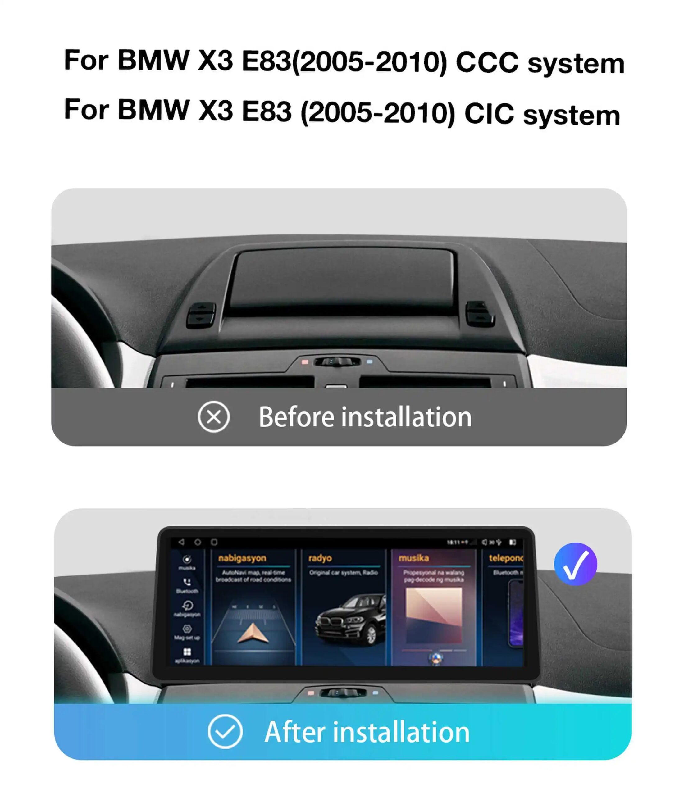 12,3 Zoll Qualcomm Snapdragon 2004 Android 14 Multimedia-Video-Stereo-Player für BMW X3 E83 2013-2017, 4g WLAN-Autoradio