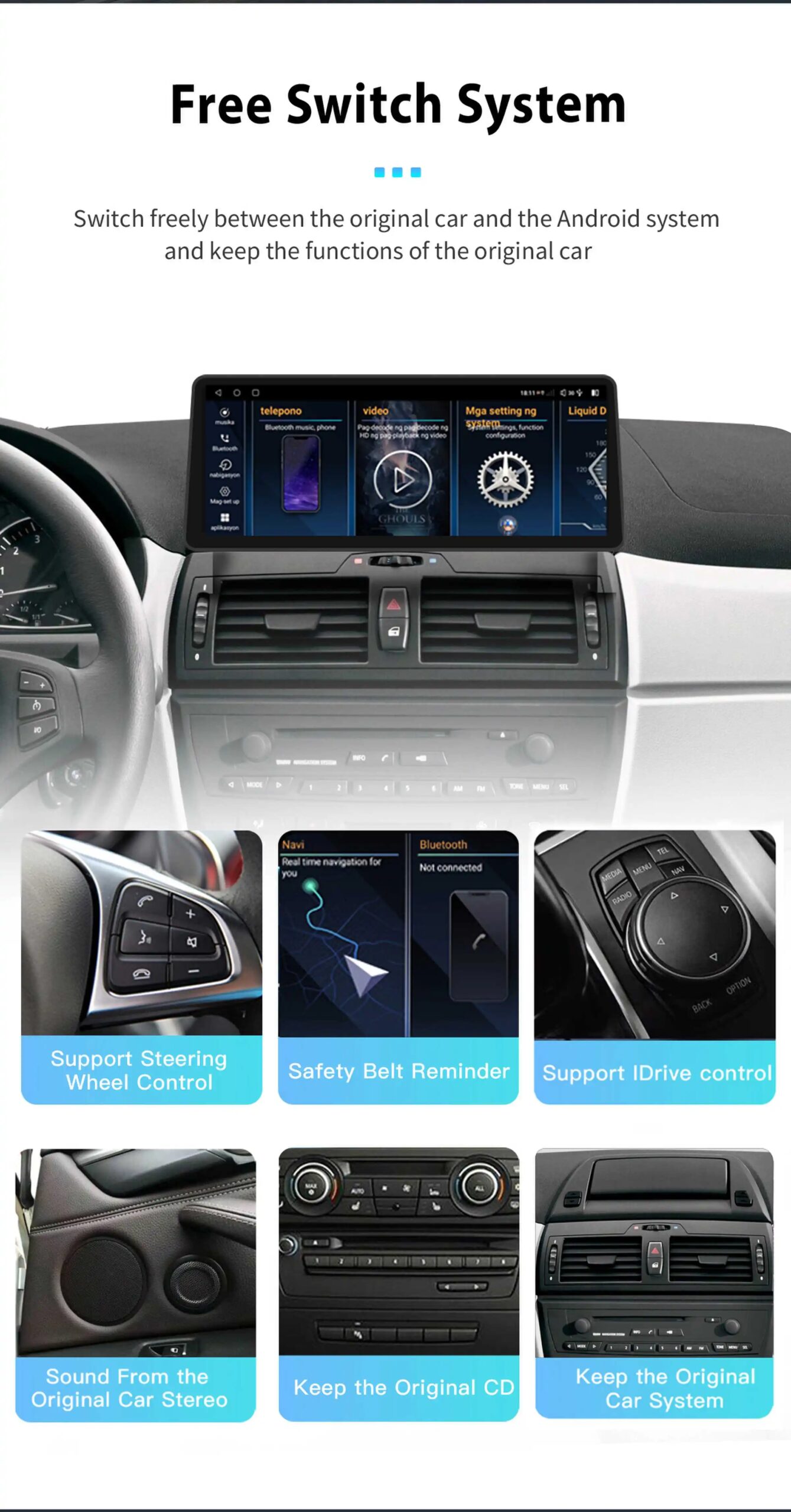 12,3 Zoll Qualcomm Snapdragon 2004 Android 14 Multimedia-Video-Stereo-Player für BMW X3 E83 2013-2017, 4g WLAN-Autoradio