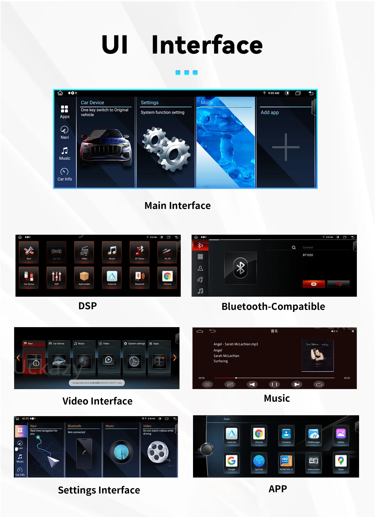 Uckazy Drahtlose CarPlay Android Auto Multimedia Radio Für BMW 5/3 Serie E60 E61 E62 E63 E90 E91 E92 E93 m3 CCC CIC Monitor