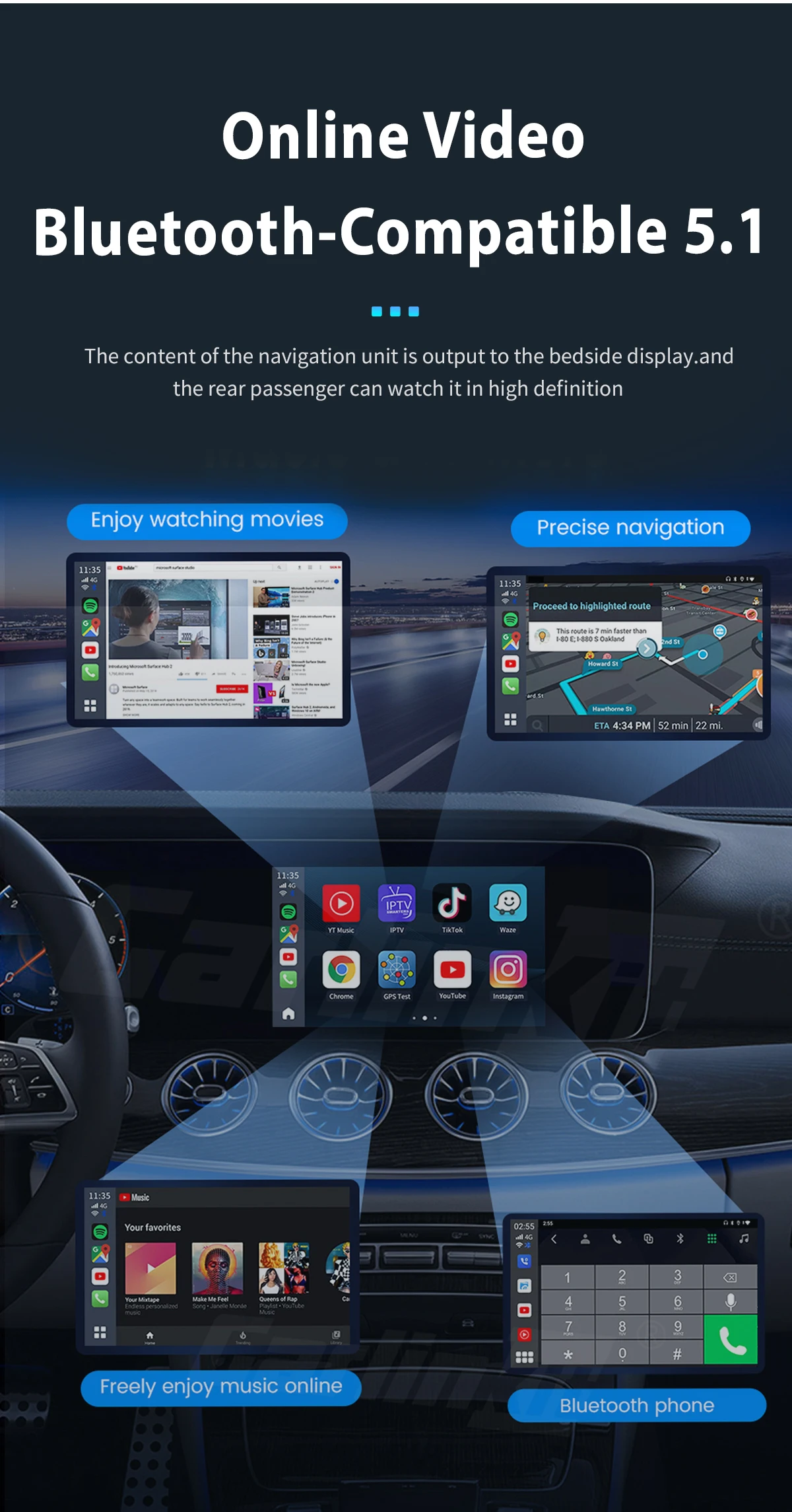 Carplay Android 14 Snapdragon 2015 Autoradio für Mercedes Benz C-Klasse W205 Glc Klasse x253 W446 2013-2017 Multimedia 4g GPS Navi