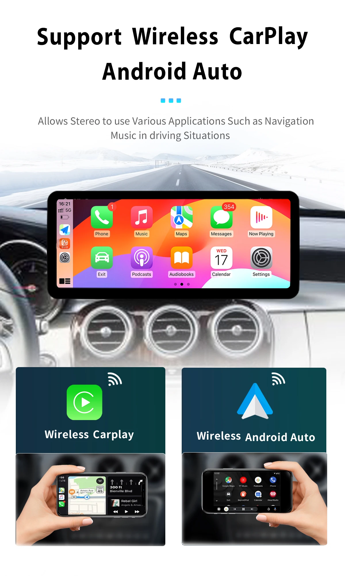 Carplay Android 14 Snapdragon 2015 Autoradio für Mercedes Benz C-Klasse W205 Glc Klasse x253 W446 2013-2017 Multimedia 4g GPS Navi