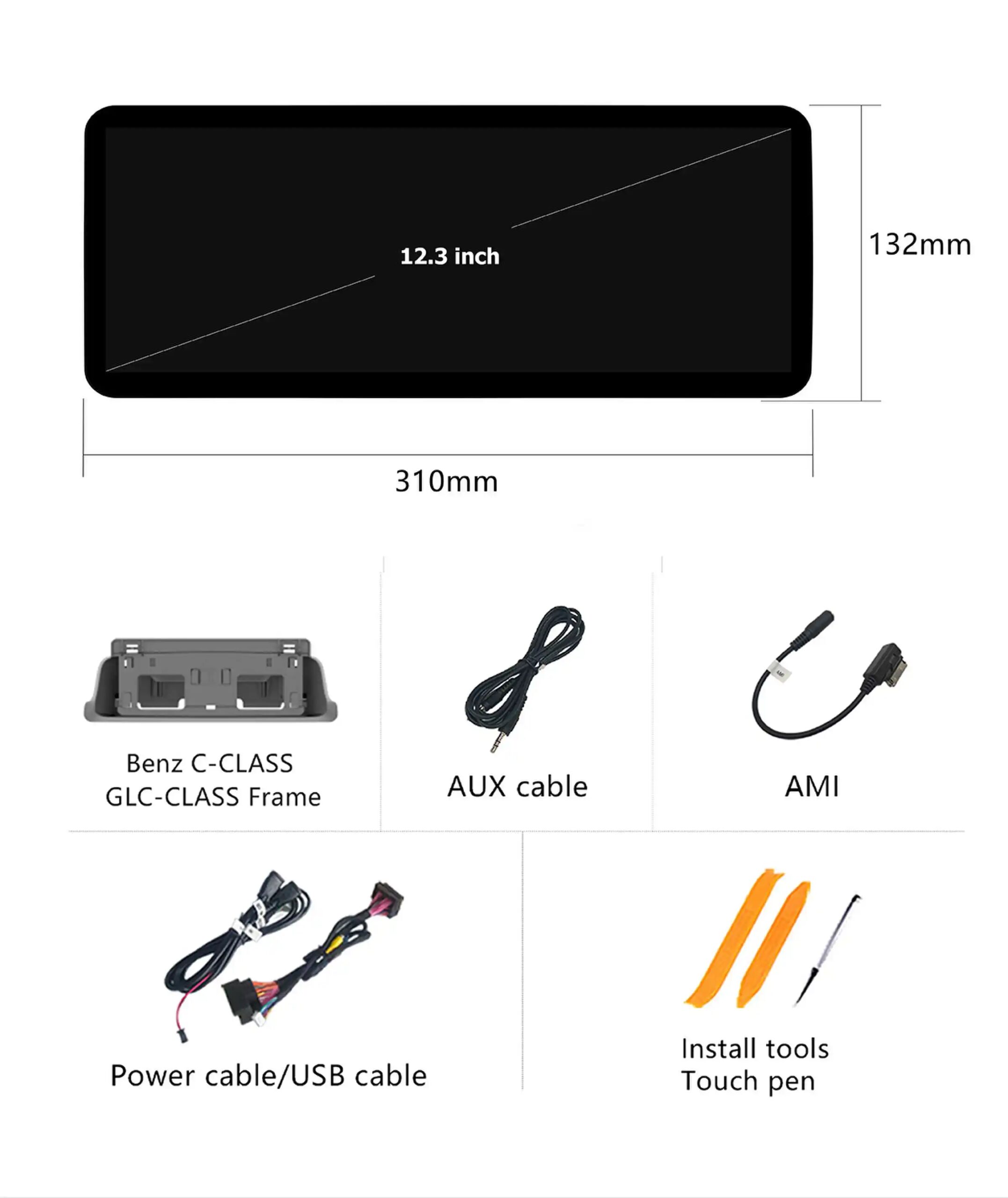 Carplay Android 14 Snapdragon 2015 Autoradio für Mercedes Benz C-Klasse W205 Glc Klasse x253 W446 2013-2017 Multimedia 4g GPS Navi