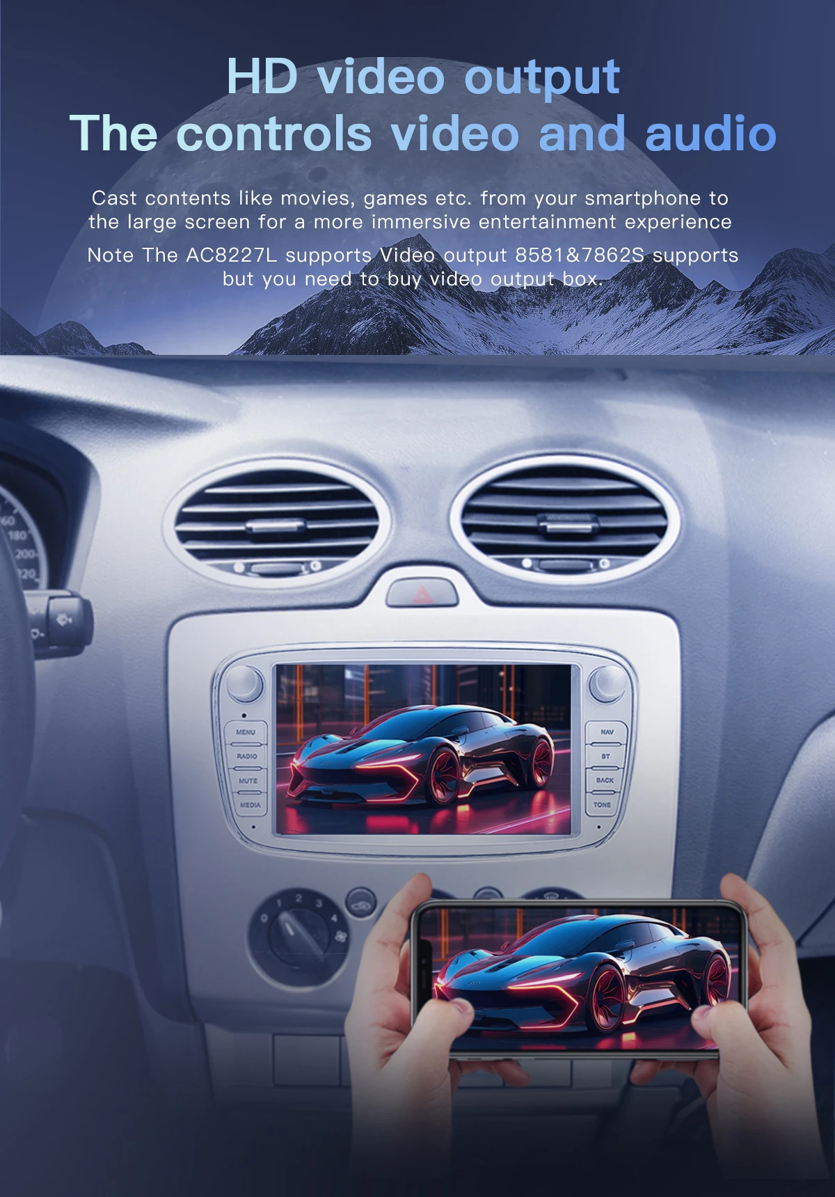 Uckazy 2 din android 14 autoradio für ford focus 2 3 4 mk2 kuga mondeo fiesta transit verbinden S-C max multimedia stereo headunit