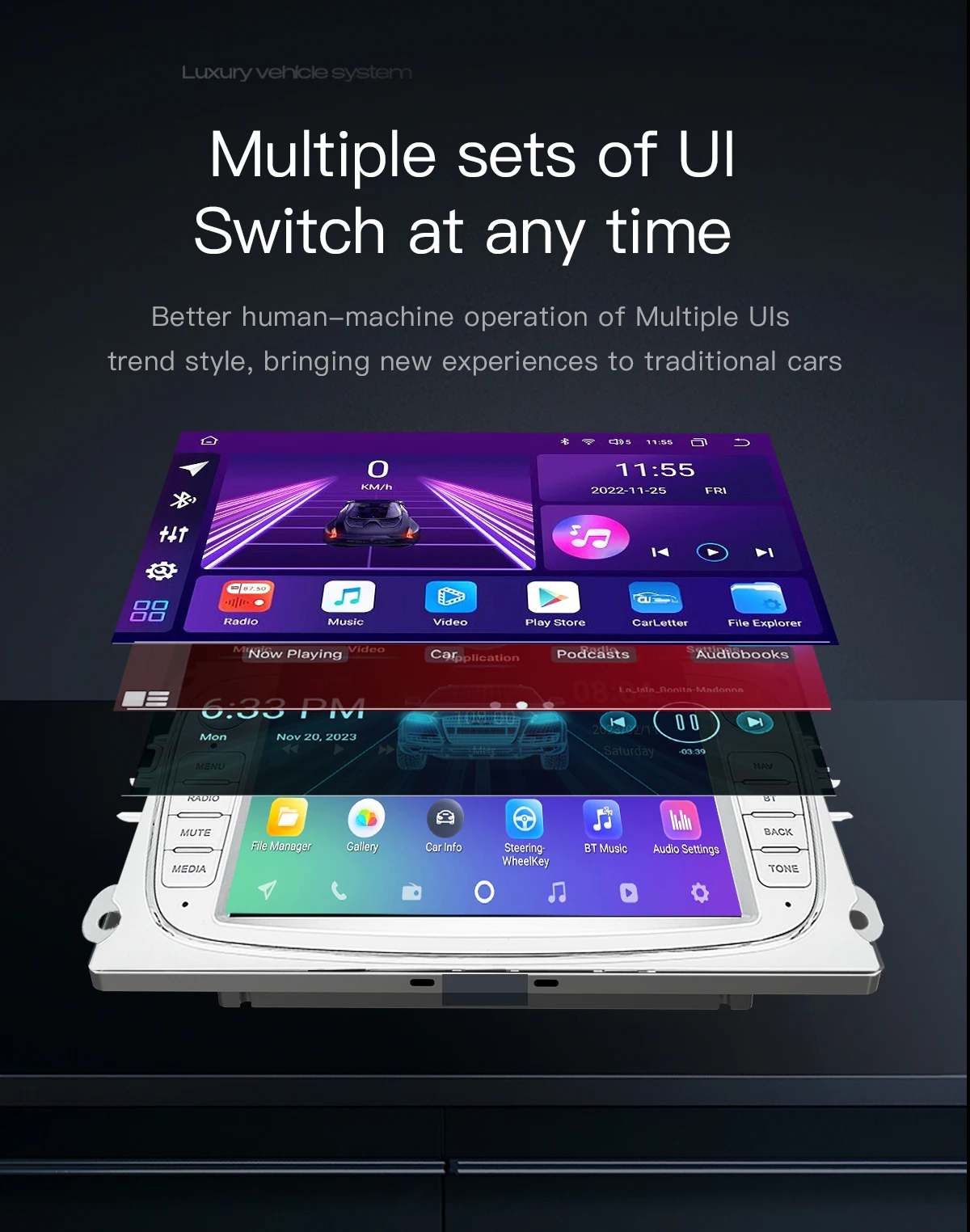 Uckazy 2 din android 14 autoradio für ford focus 2 3 4 mk2 kuga mondeo fiesta transit verbinden S-C max multimedia stereo headunit