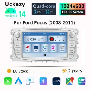 Android 14 Autoradio für Ford Focus 2 3 4 mk2 Kuga Mondeo Fiesta Transit S-C Max Multimedia Stereo Headunit